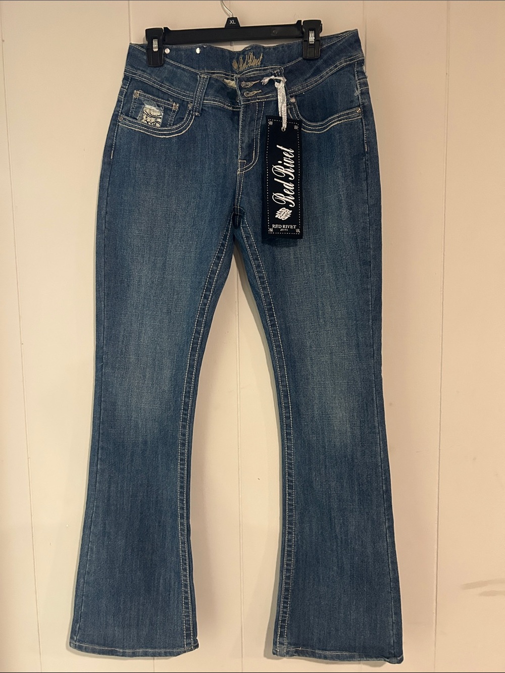 Red Rivet Blue Flare Jeans